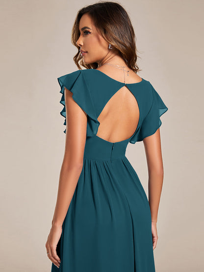 Casilda | Vestido Largo de Gasa con Espalda Abierta