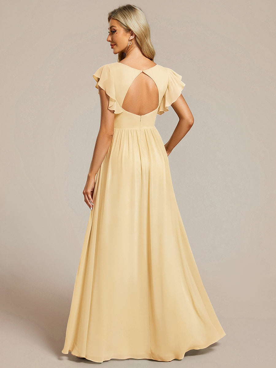 Casilda | Vestido Largo de Gasa con Espalda Abierta
