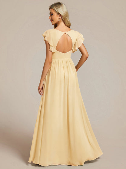 Casilda | Vestido Largo de Gasa con Espalda Abierta