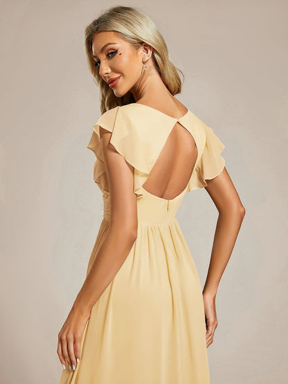 Casilda | Vestido Largo de Gasa con Espalda Abierta