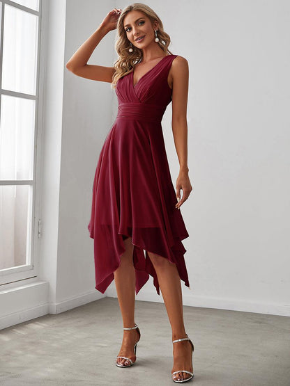 Aroa | Vestido Largo de Gasa con Bajo Asimétrico