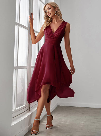 Aroa | Vestido Largo de Gasa con Bajo Asimétrico