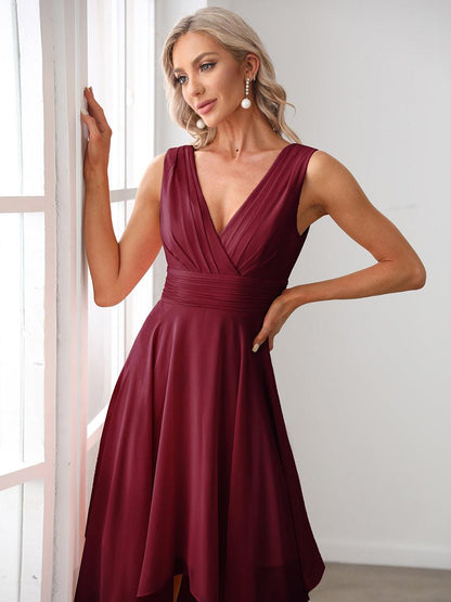 Aroa | Vestido Largo de Gasa con Bajo Asimétrico