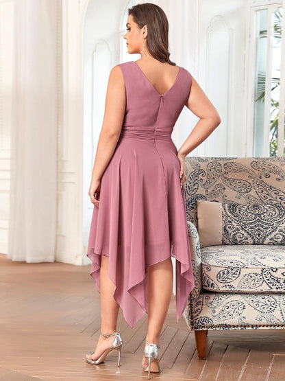 Aroa | Vestido Largo de Gasa con Bajo Asimétrico