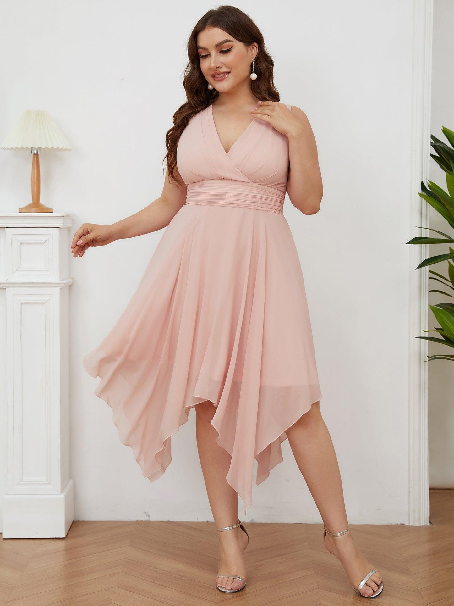 Aroa | Vestido Largo de Gasa con Bajo Asimétrico