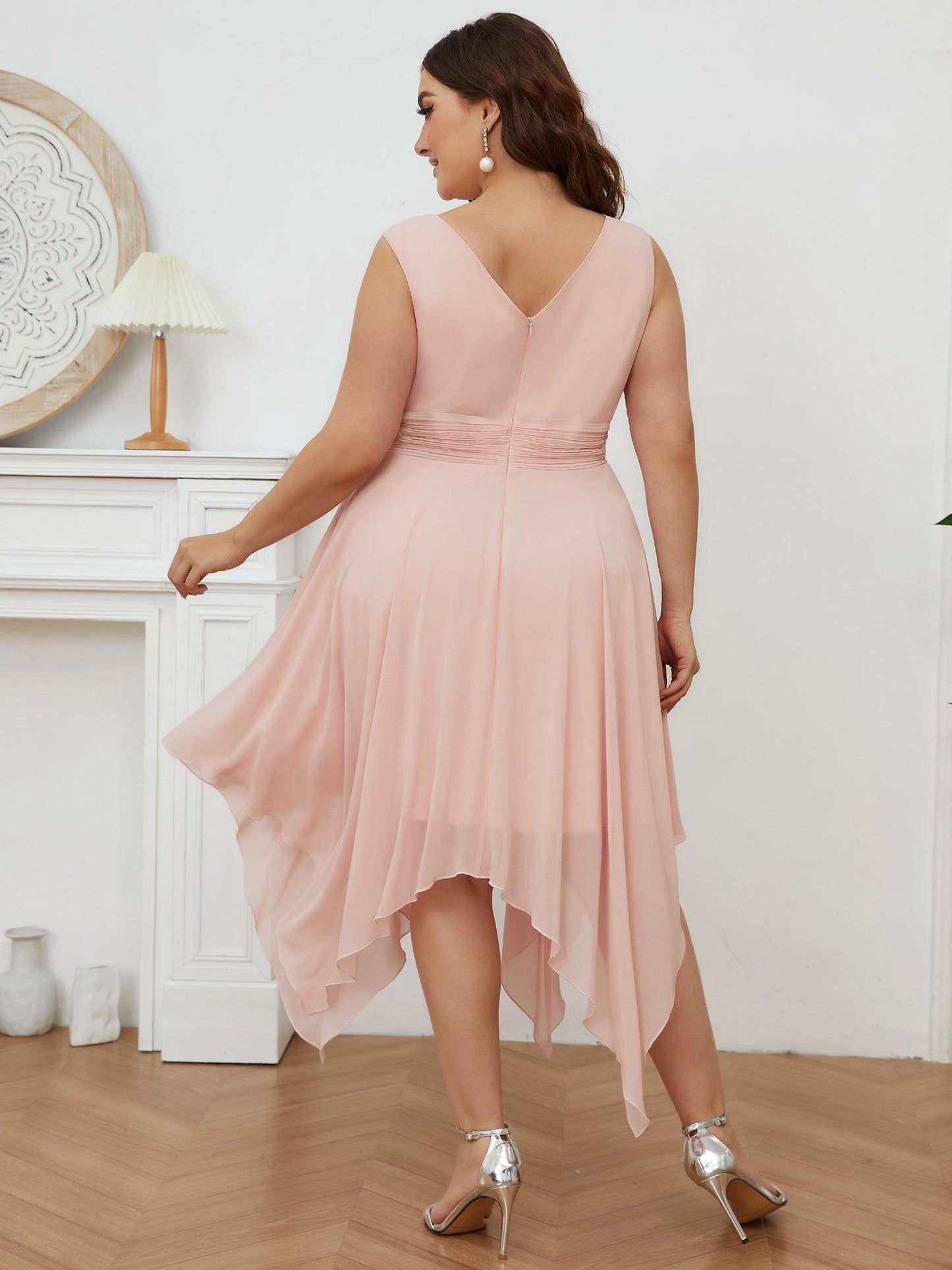 Aroa | Vestido Largo de Gasa con Bajo Asimétrico