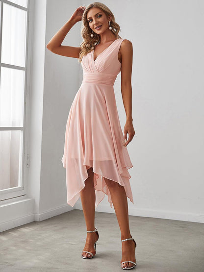 Aroa | Vestido Largo de Gasa con Bajo Asimétrico