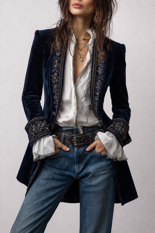 Beatrice | Long Embroidered Jacket