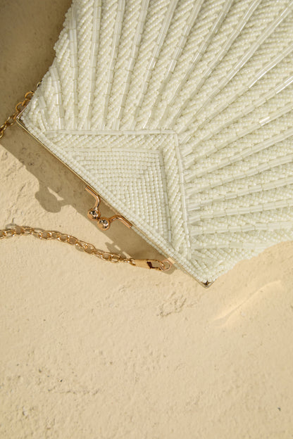 Bolso de concha tejida, detalle del tejido