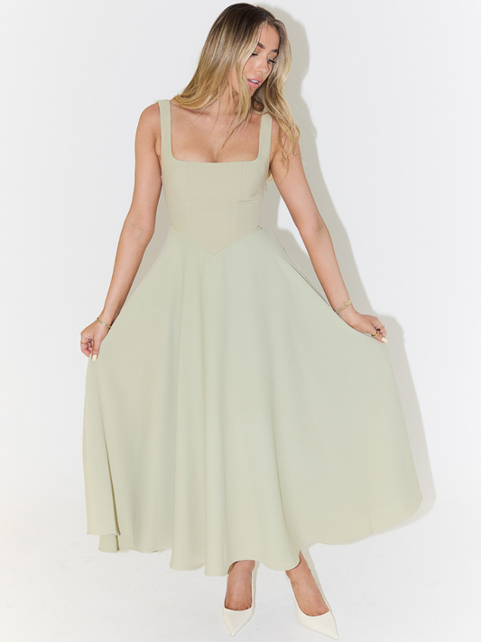 Amara | Square Neck A-Line Midi Dress