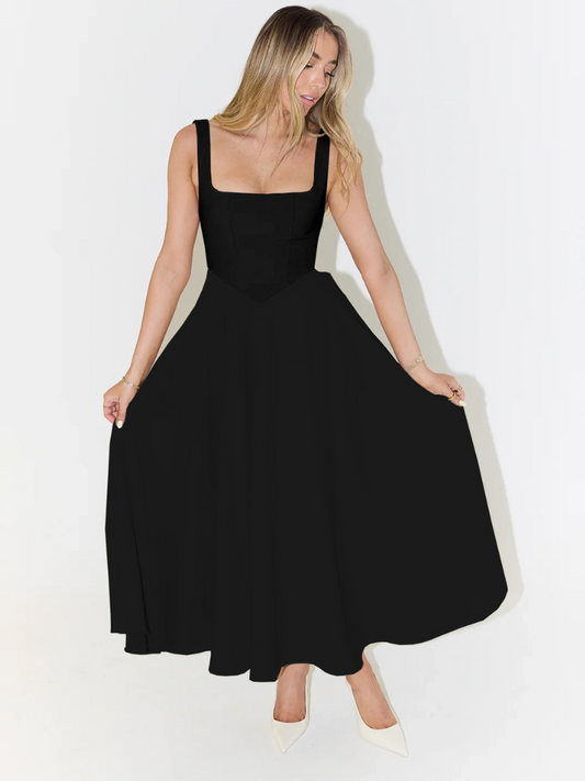 Amara | Square Neck A-Line Midi Dress