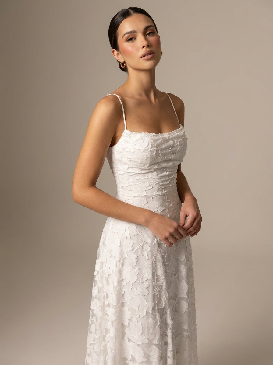 Rita | Vestido Largo Floral con Escote Drapeado