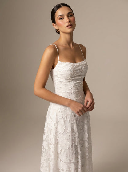 Rita | Vestido Largo Floral con Escote Drapeado