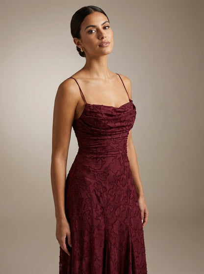 Rita | Vestido Largo Floral con Escote Drapeado