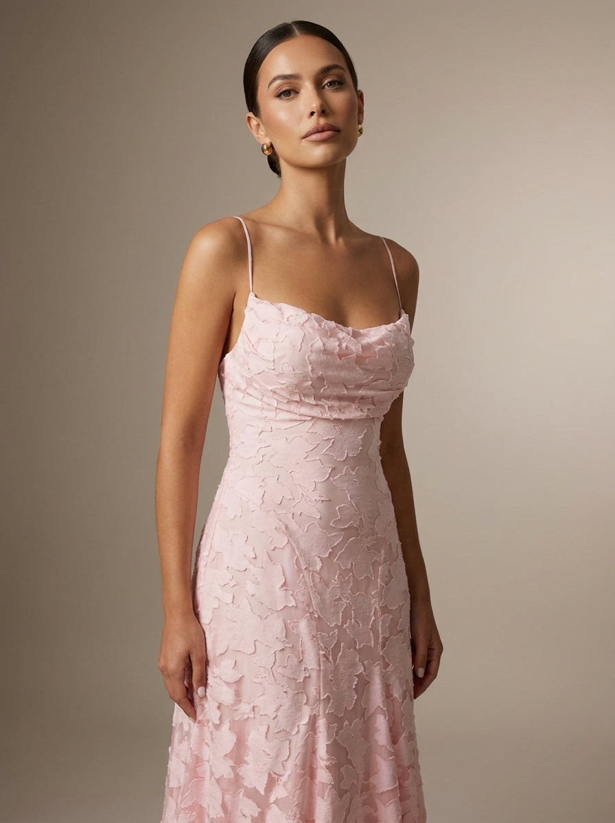 Rita | Vestido Largo Floral con Escote Drapeado
