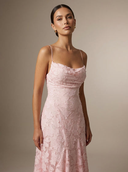 Rita | Vestido Largo Floral con Escote Drapeado