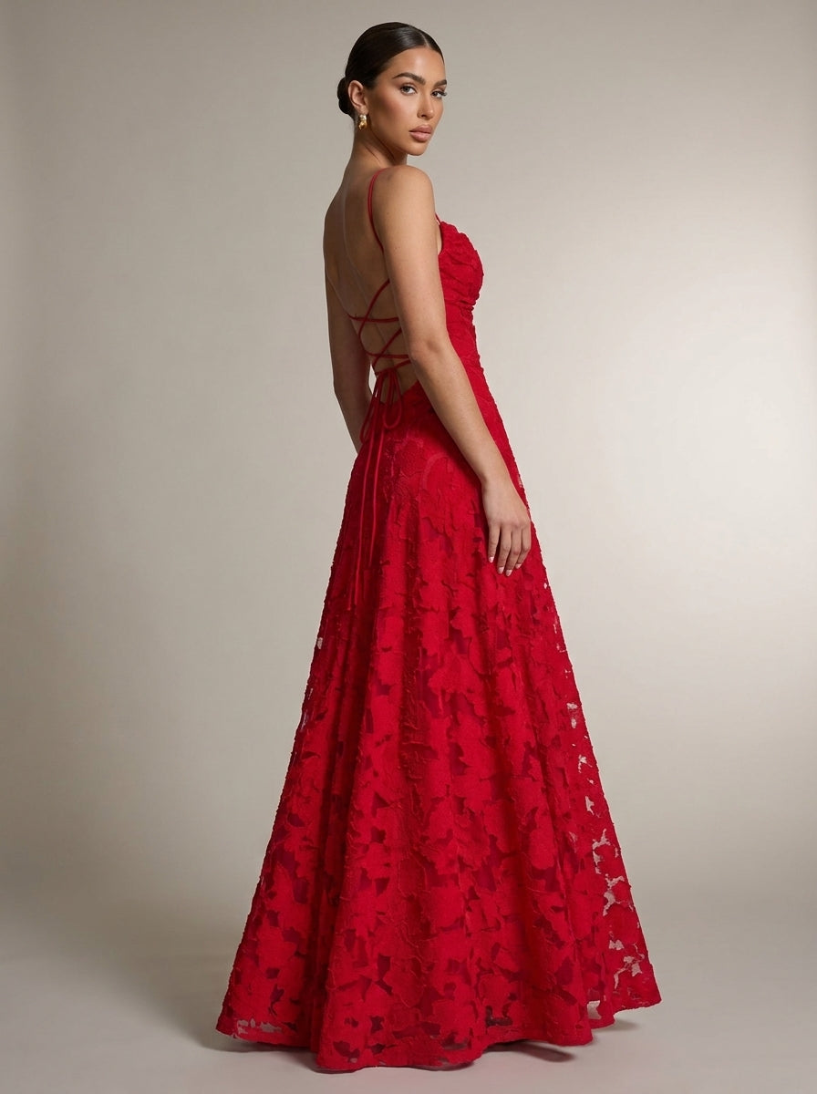 Rita | Vestido Largo Floral con Escote Drapeado