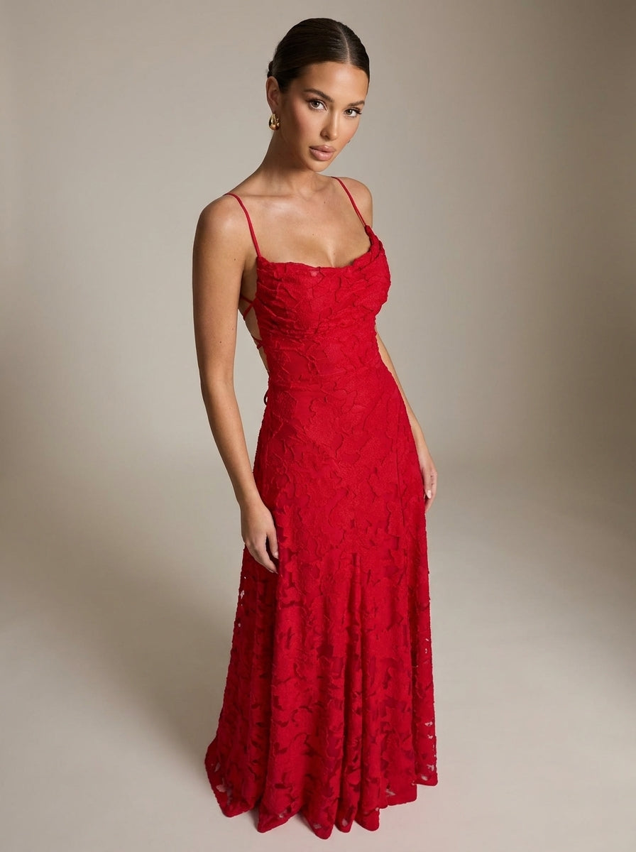 Rita | Vestido Largo Floral con Escote Drapeado