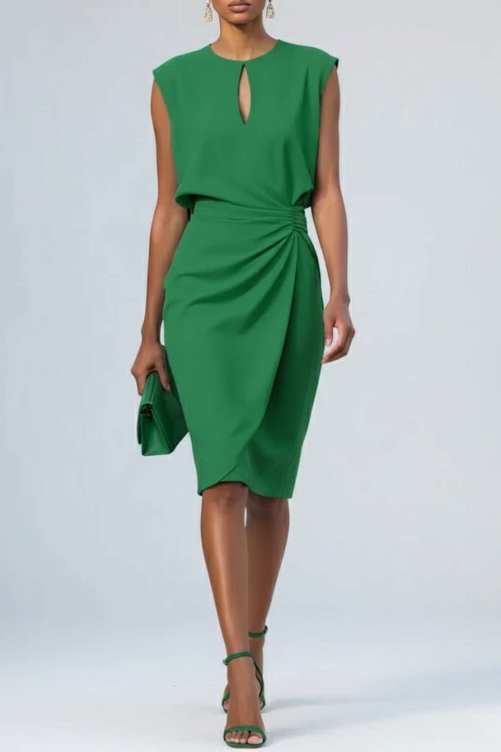 Valentina | Vestido Midi Asimétrico con Hombro Estructurado