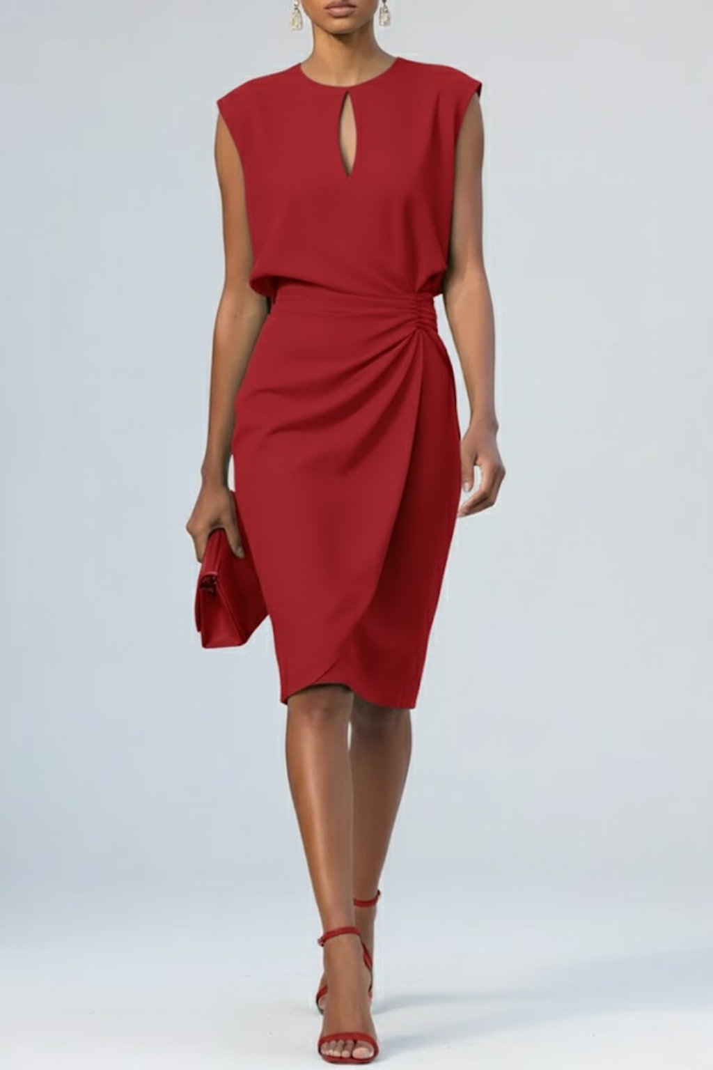 Valentina | Vestido Midi Asimétrico con Hombro Estructurado