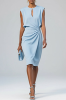 Valentina | Asymmetric Midi Dress with Structured Shoulder