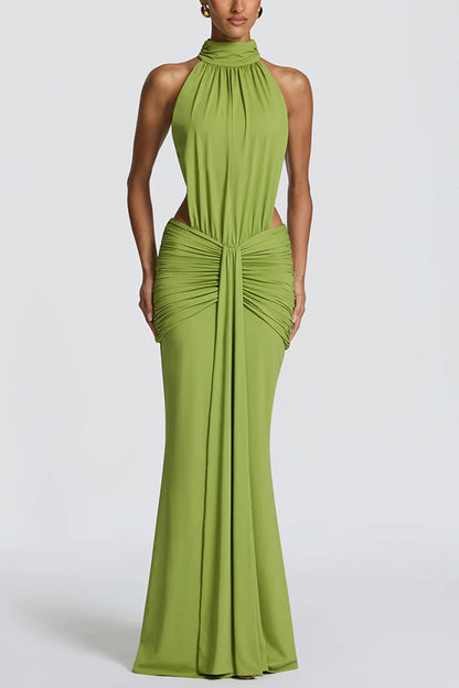 Elvira | Vestido Largo de Punto con Espalda Descubierta