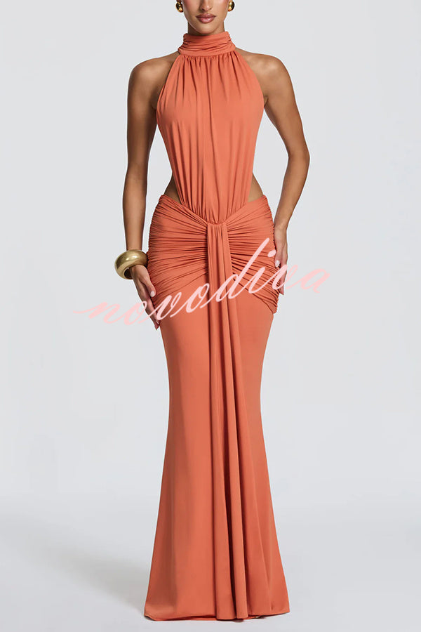 Elvira | Vestido Largo de Punto con Espalda Descubierta