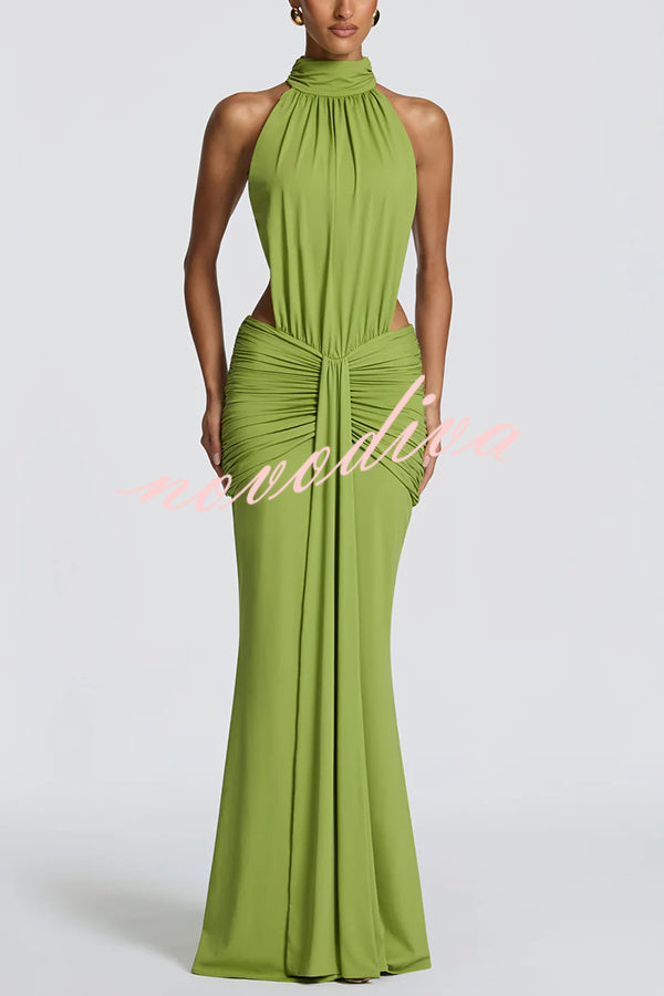 Elvira | Vestido Largo de Punto con Espalda Descubierta