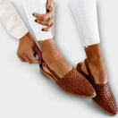 Lila | Braided Leather Backless Loafers