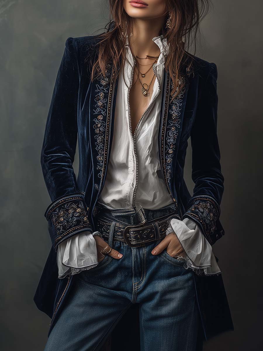 Beatrice | Long Embroidered Jacket