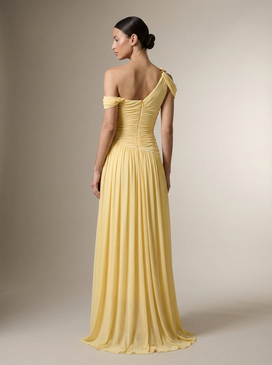 Serafina | Vestido Largo con Aplicaciones Florales