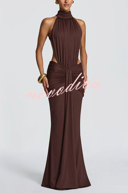 Elvira | Vestido Largo de Punto con Espalda Descubierta