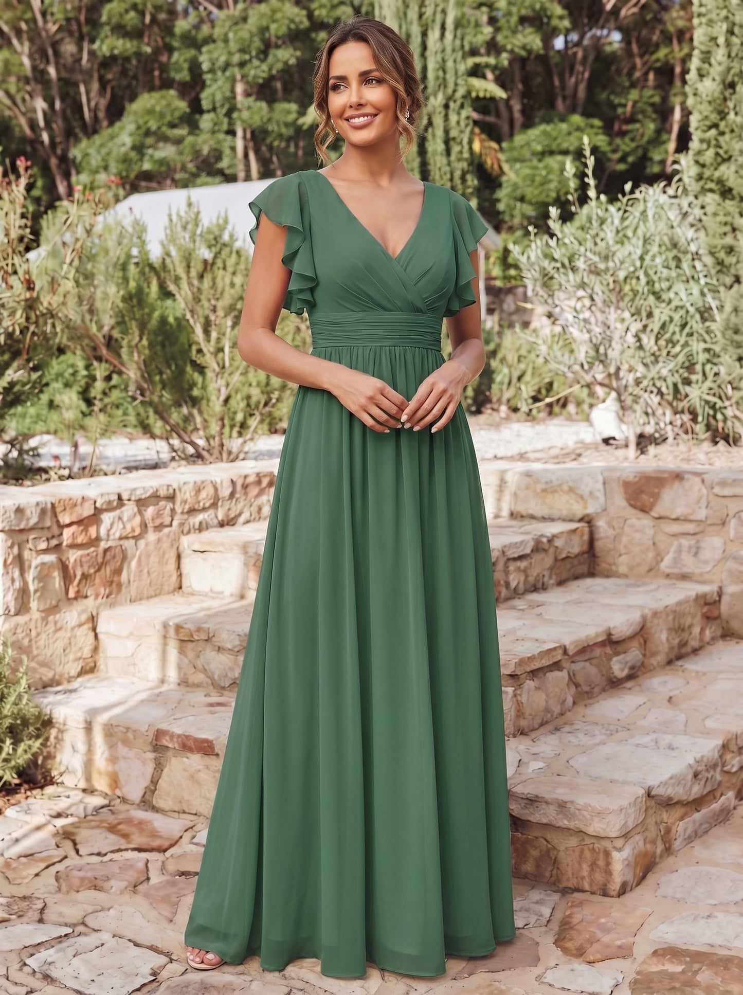 Casilda | Vestido Largo de Gasa con Espalda Abierta