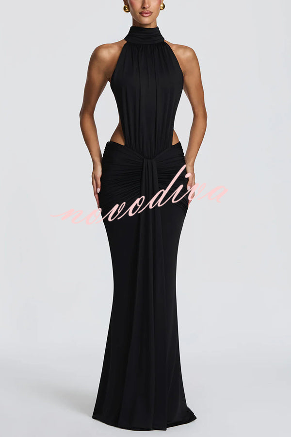 Elvira | Vestido Largo de Punto con Espalda Descubierta