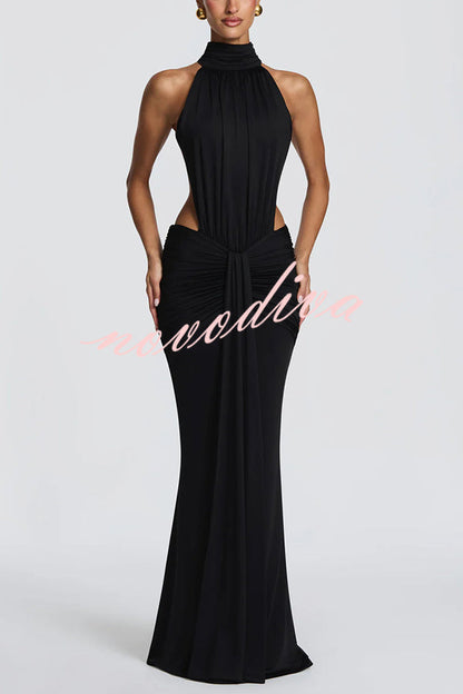 Elvira | Vestido Largo de Punto con Espalda Descubierta