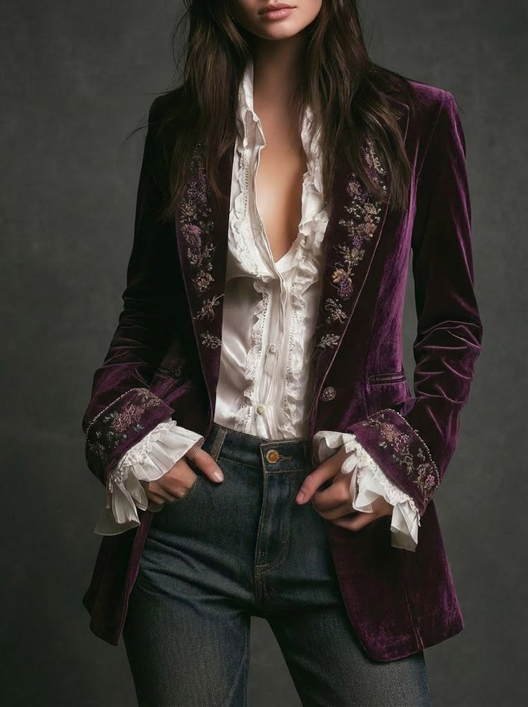 Beatrice | Long Embroidered Jacket