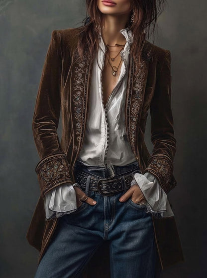 Beatrice | Long Embroidered Jacket