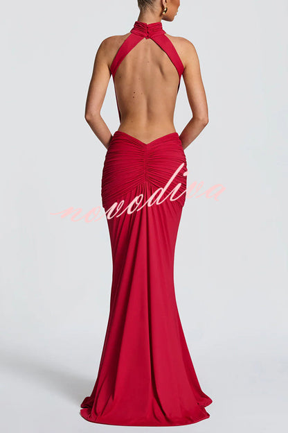 Elvira | Vestido Largo de Punto con Espalda Descubierta
