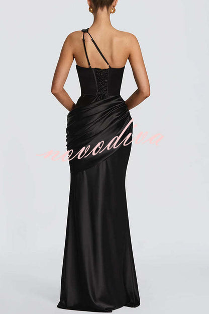 Alicia | Vestido Largo de Un Hombro con Abertura