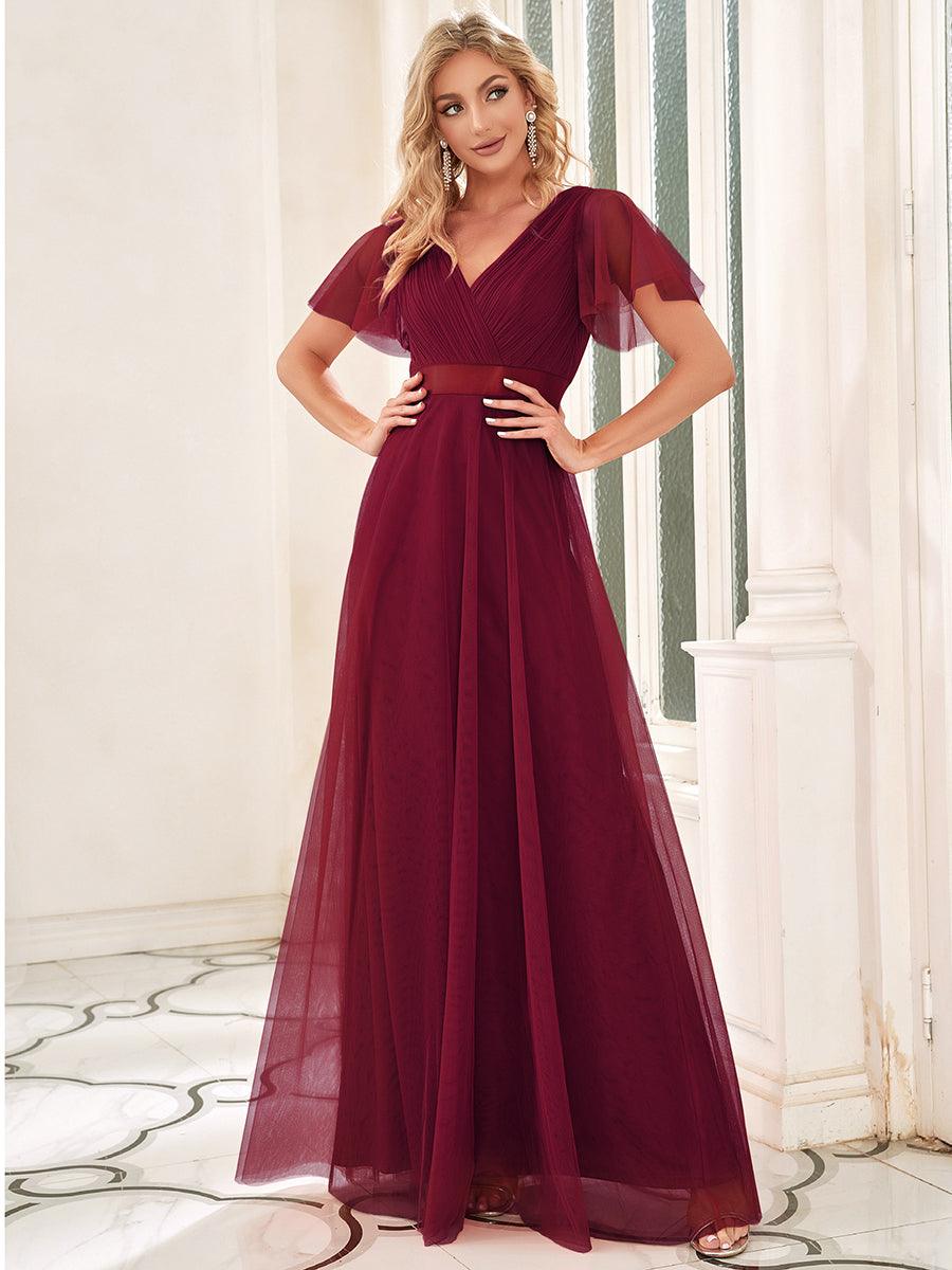 Fátima | Vestido Largo de Talle Imperio con Manga Mariposa