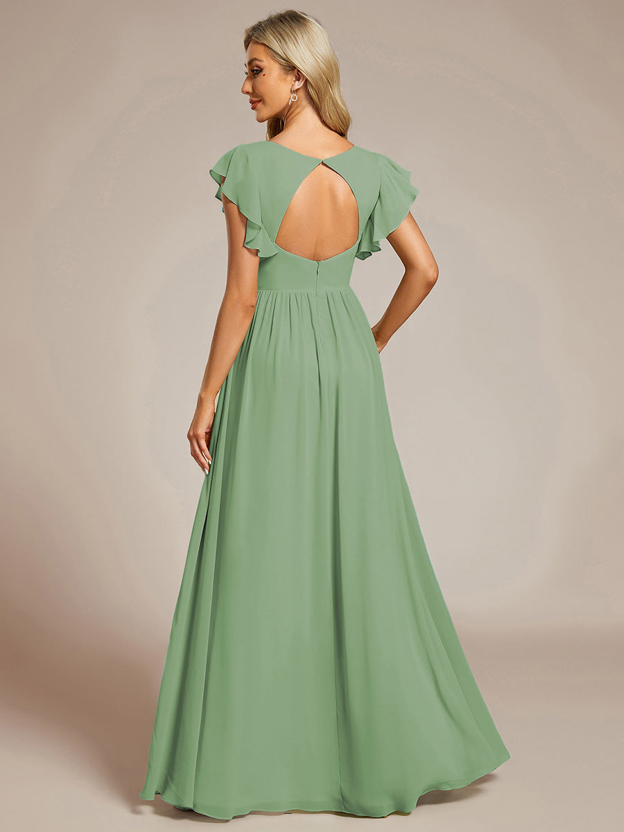 Casilda | Vestido Largo de Gasa con Espalda Abierta