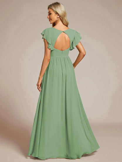 Casilda | Vestido Largo de Gasa con Espalda Abierta
