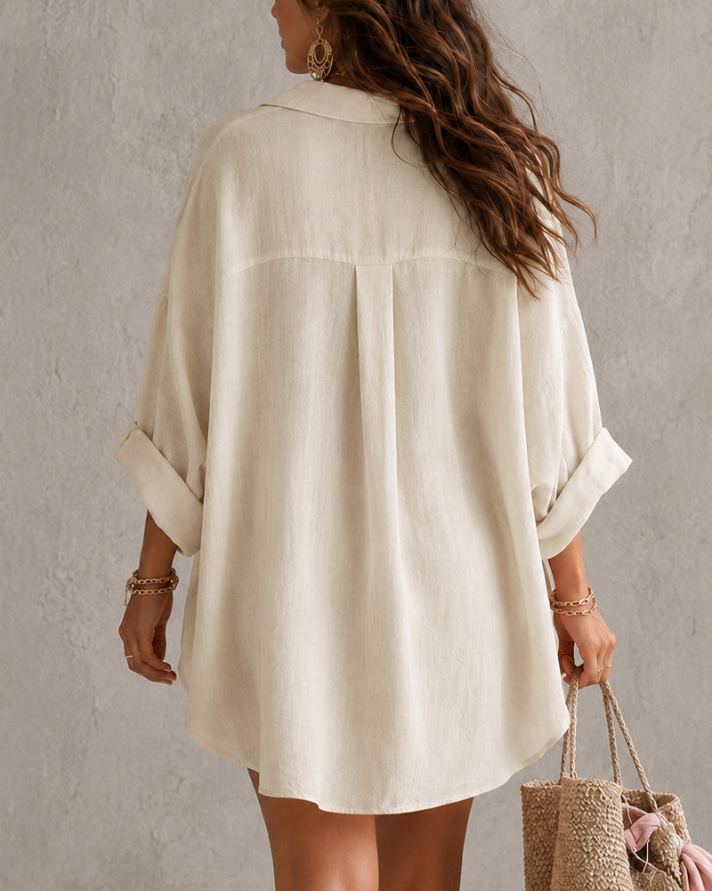 Hazel|Cotton Linen Shirt & Shorts Set