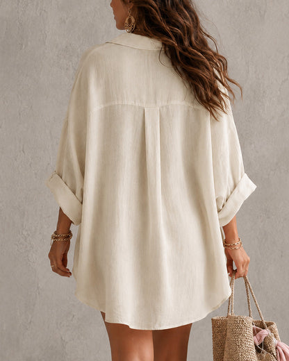 Hazel|Cotton Linen Shirt & Shorts Set