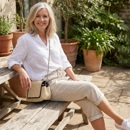 Olivia | Pantalón Corto Tipo Bermuda de Lino Estilo Capri
