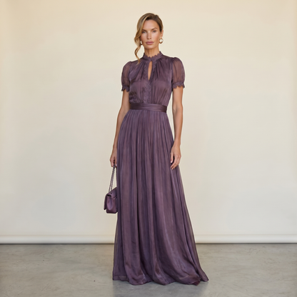 Sofía | Vestido Solène de Tejido Fluido con Detalles de Encaje