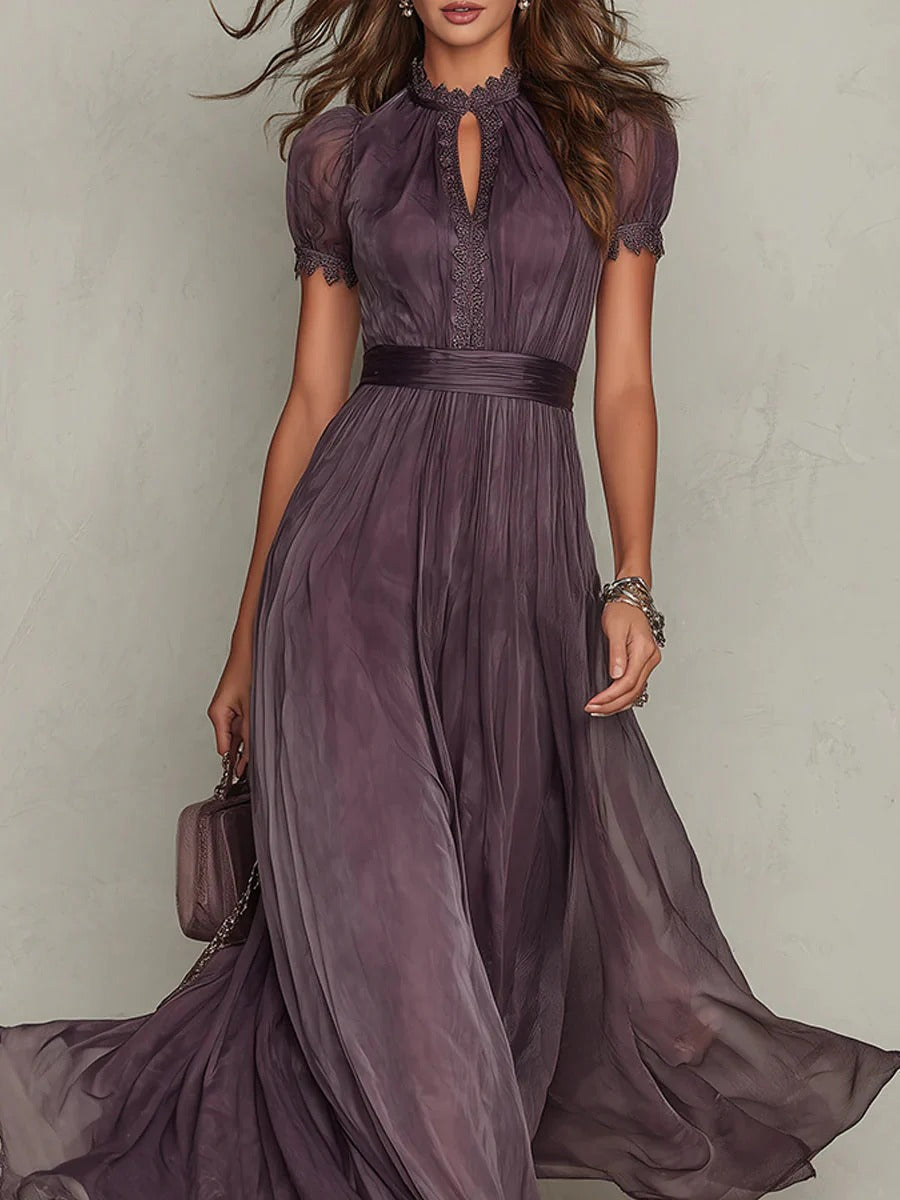 Sofía | Vestido Solène de Tejido Fluido con Detalles de Encaje