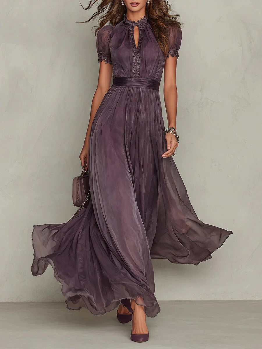 Sofía | Vestido Solène de Tejido Fluido con Detalles de Encaje