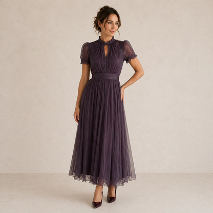 Sofía | Vestido Solène de Tejido Fluido con Detalles de Encaje