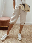 Olivia | Capri-Style Linen Bermuda Shorts
